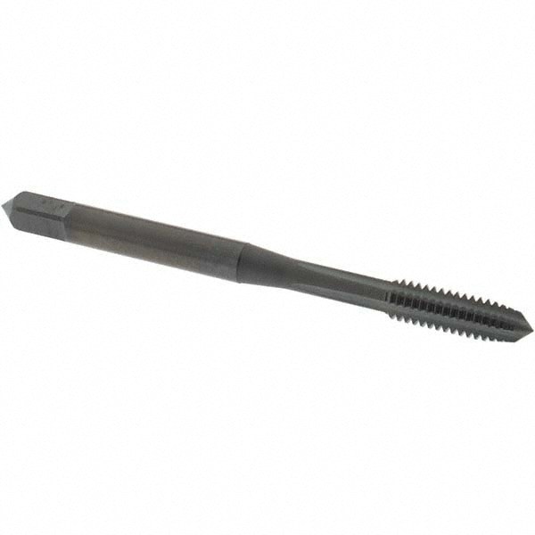 Straight Flute Tap: #8-32 UNC, 4 Flutes, Plug, 2B Class of Fit, High Speed Steel, Oxide Coated