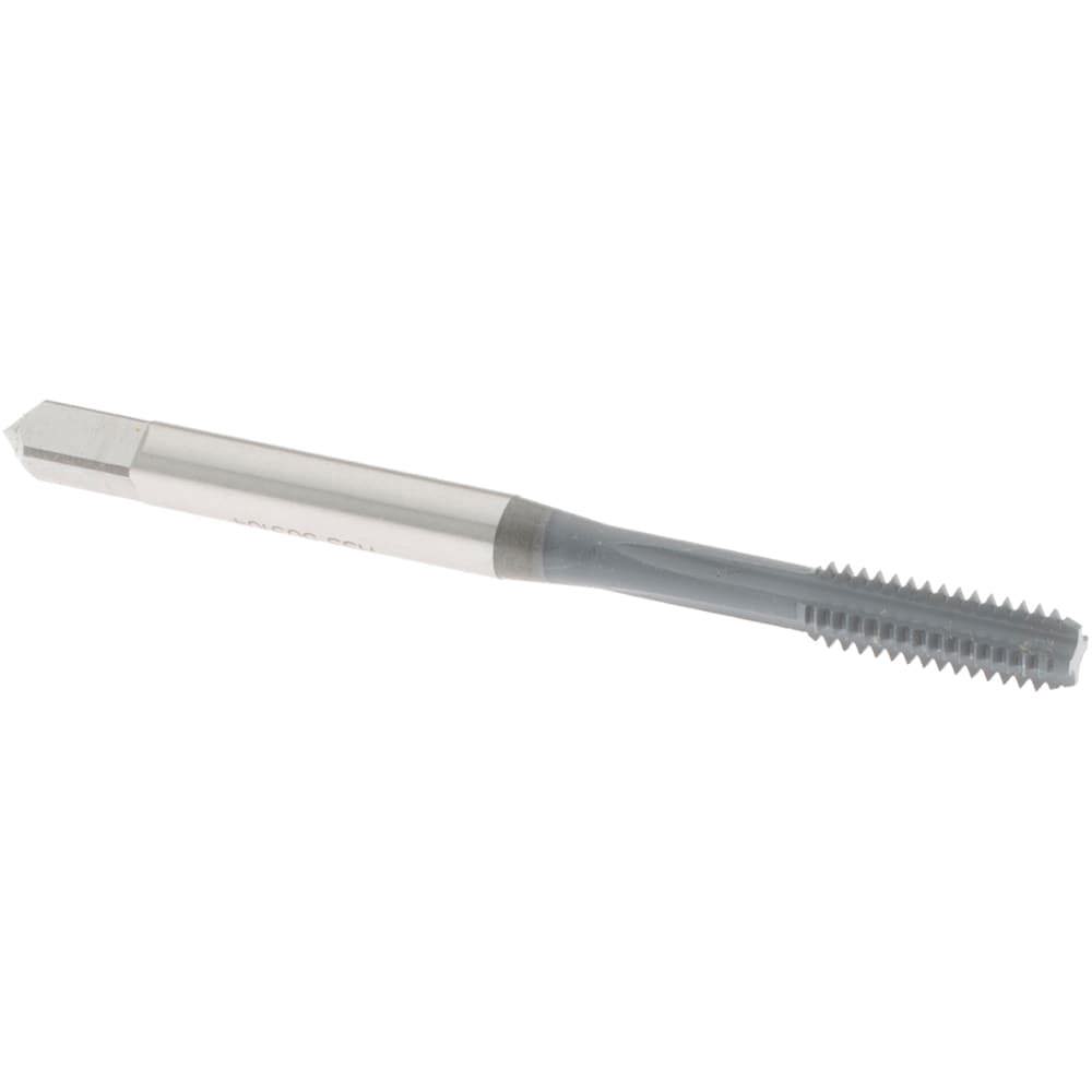 Straight Flute Tap: #8-32 UNC, 4 Flute, Bottoming Chamfer, 2B Class of Fit, High-Speed Steel