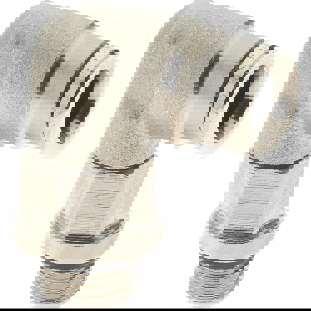 Push-To-Connect Tube to Male & Tube to Male BSPP Tube Fitting: 90 &deg; Swivel Elbow Adapter, 1/8