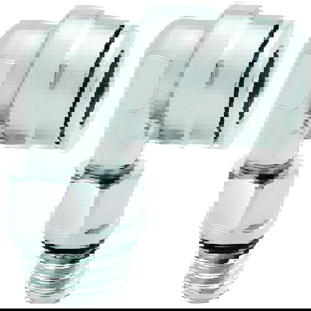 Push-To-Connect Tube to Male & Tube to Male BSPP Tube Fitting: 90 &deg; Swivel Elbow Adapter, 3/8