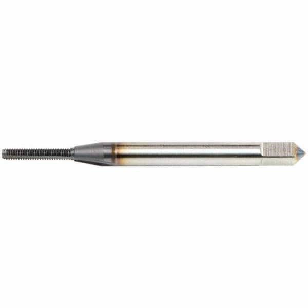 Straight Flute Tap: #10-24 UNC, 4 Flute, Plug Chamfer, 2B Class of Fit, High-Speed Steel, TiCN Finish