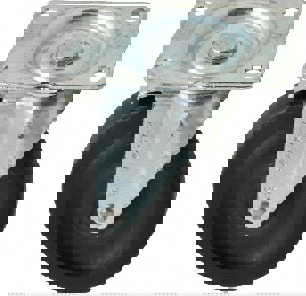 Swivel Top Plate Caster: Hard Rubber, 4