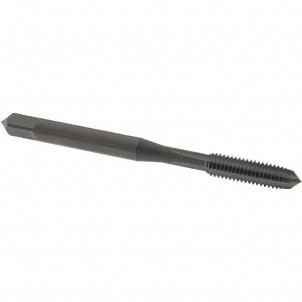 Straight Flute Tap: #10-32 UNF, 4 Flute, Plug Chamfer, 2B Class of Fit, High-Speed Steel, Oxide Finish