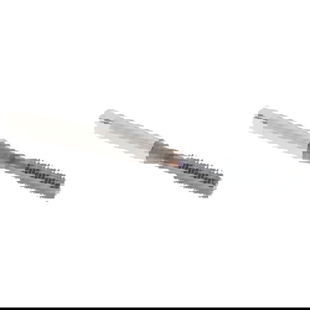 Straight Flute Tap: #10-32 UNF, 4 Flute, Bottoming Chamfer, 2B Class of Fit, High-Speed Steel, TiCN Finish