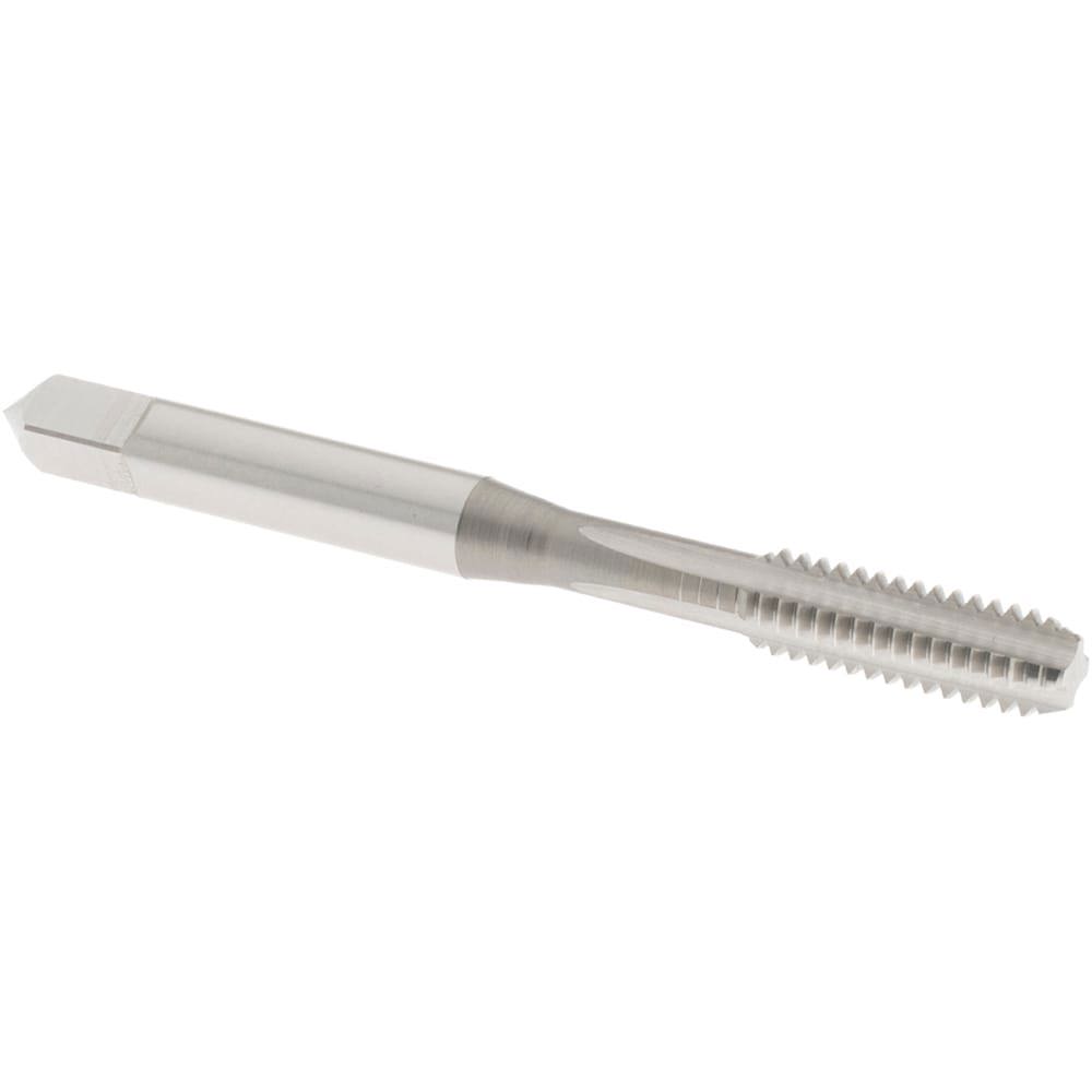 Straight Flute Tap: #12-24 UNC, 4 Flute, Bottoming Chamfer, 2B & 3B Class of Fit, High-Speed Steel, Bright/Uncoated Finish