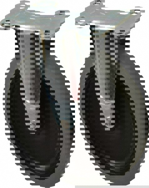 Rigid Top Plate Caster: Thermoplastic Rubber, 5