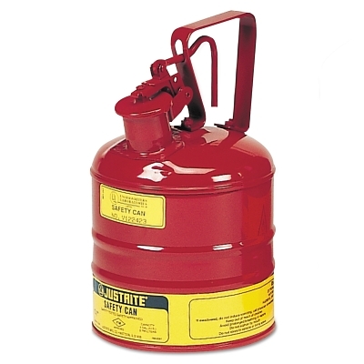 Safety Dispensing Cans; Compatible Fluid: Gasoline ; Capacity: 1 gal ; Material: Steel ; Type: Type I Safety Can for Flammables ; Height (Decimal Inch): 11.500000in ; Height (mm): 292.1000mm