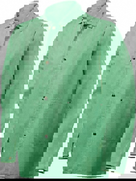 Flame Resistant/Retardant Jacket: Size 3X-Large, Cotton, Snaps Closure