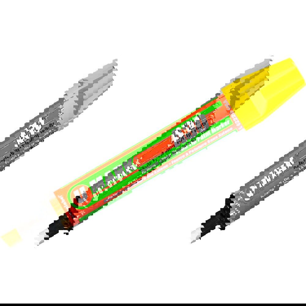 Markers & Paintsticks; Marker Type: Liquid Paint Marker; Tip Shape: Chisel; Color: Yellow; Ink Type: Xylene-free; Alcohol Base; Fade Resistant; Water Resistant; Tip Type: Broad; Chisel; For Use On: Construction; Steel Fabrication; Welding; Tools; Stroke W