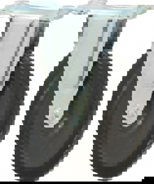 Rigid Top Plate Caster: Soft Rubber, 4