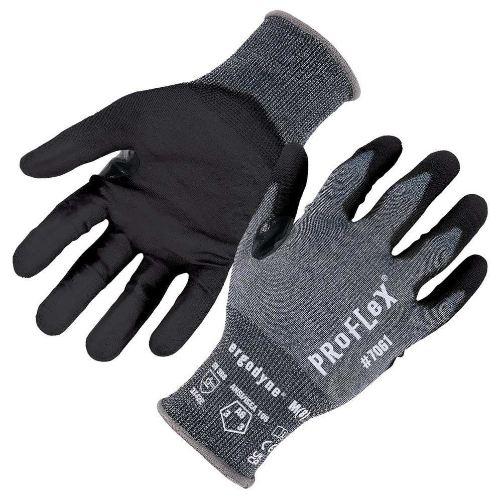 Cut-Resistant Gloves: Proflex 7061, Size Large, ANSI Cut A6, ANSI Puncture 3, Polyurethane, Tungsten