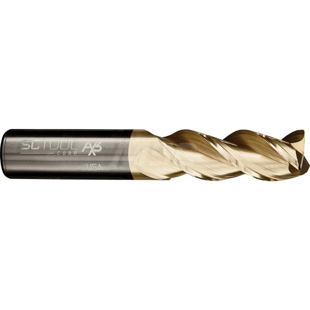 Square End Mill: 1/2'' Dia, 2-1/2'' LOC, 1/2'' Shank Dia, 5'' OAL, 3 Flutes, Solid Carbide