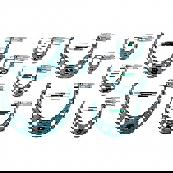 Mechanical Outside Micrometer Set: 13 Pc, 0 to 6