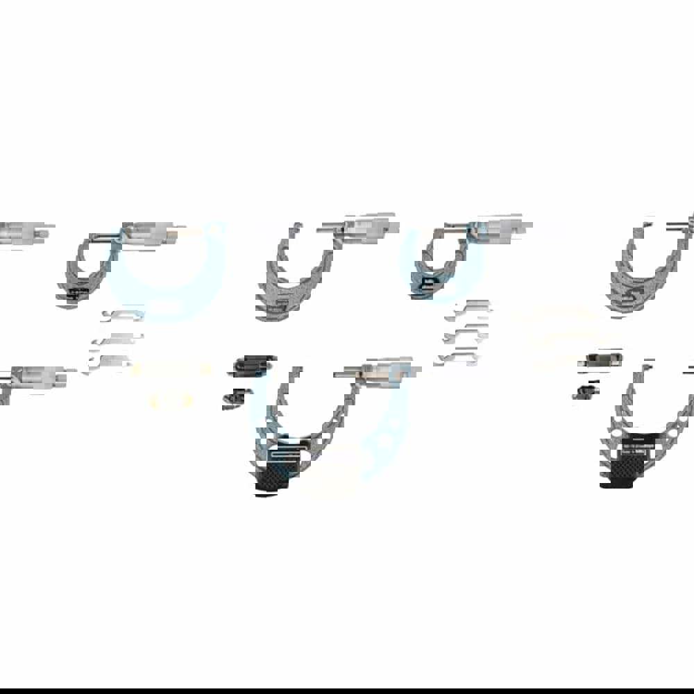 Mechanical Outside Micrometer Set: 3 Pc, 0.01 mm Graduation