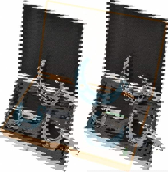 Mechanical Outside Micrometer Set: 3 Pc, 0 to 3