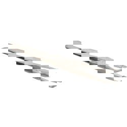 Precision Tweezer: 2AD-SA, Stainless Steel, Flat Tip & Thin Tapered Edge, Round Tip, 4-3/4