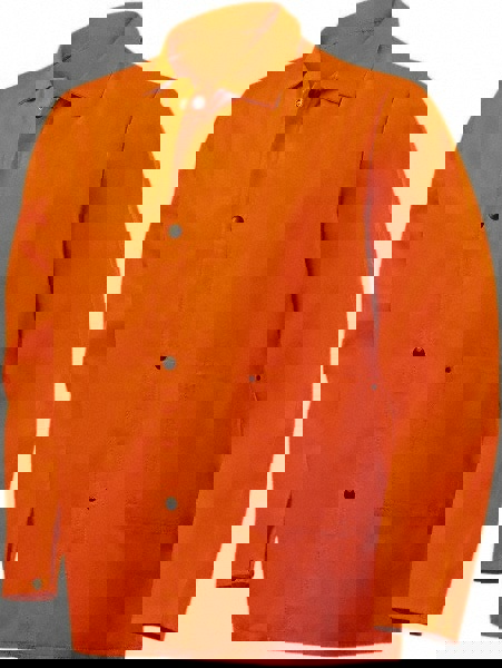 Flame Resistant/Retardant & Welding Jacket: Size 2X-Large, Cotton, Snaps Closure