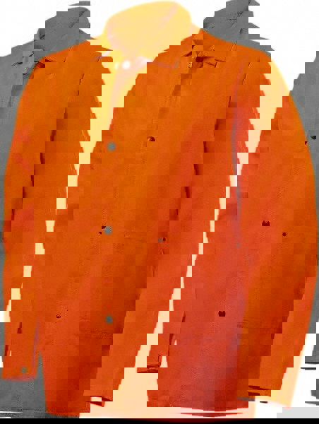 Flame Resistant/Retardant Jacket: Size 5X-Large, Cotton, Snaps Closure