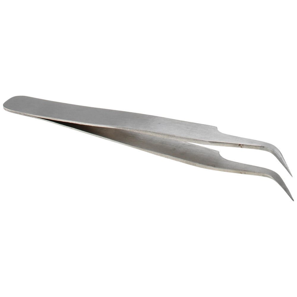 Dumont-Style Swiss Pattern Tweezer: 7-SA, Stainless Steel, Curved Tip, 4-3/8