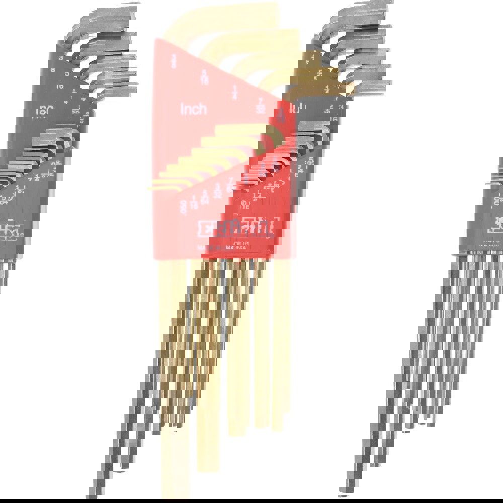 Hex Key Sets; Tool Type: Hex (allen) L-Key Set ; Handle Type: Long Arm ; Hex Size Range (Inch): 0.050 - 3/8 ; Container Type: Caddy ; Material: Alloy Steel ; Overall Length (Inch): 7-1/8