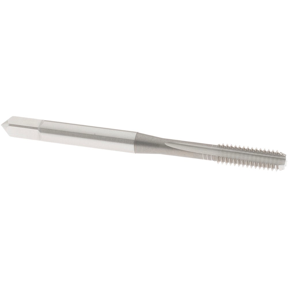 Straight Flute Tap: #8-32 UNC, 3 Flute, Bottoming Chamfer, 3B Class of Fit, High-Speed Steel, Bright/Uncoated Finish
