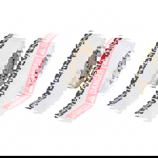 Label Maker Label: Black & Red on White, Polyester, 500 per Roll