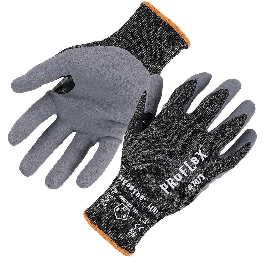 Cut-Resistant Gloves: Proflex 7073, Size Large, ANSI Cut A7, ANSI Puncture 3, Nitrile, Tungsten