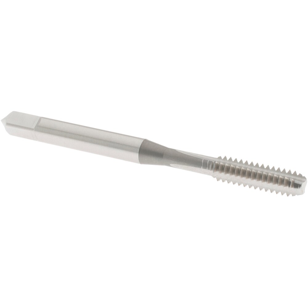 Straight Flute Tap: #10-24 UNC, 3 Flute, Bottoming Chamfer, 2B & 3B Class of Fit, High-Speed Steel, Bright/Uncoated Finish