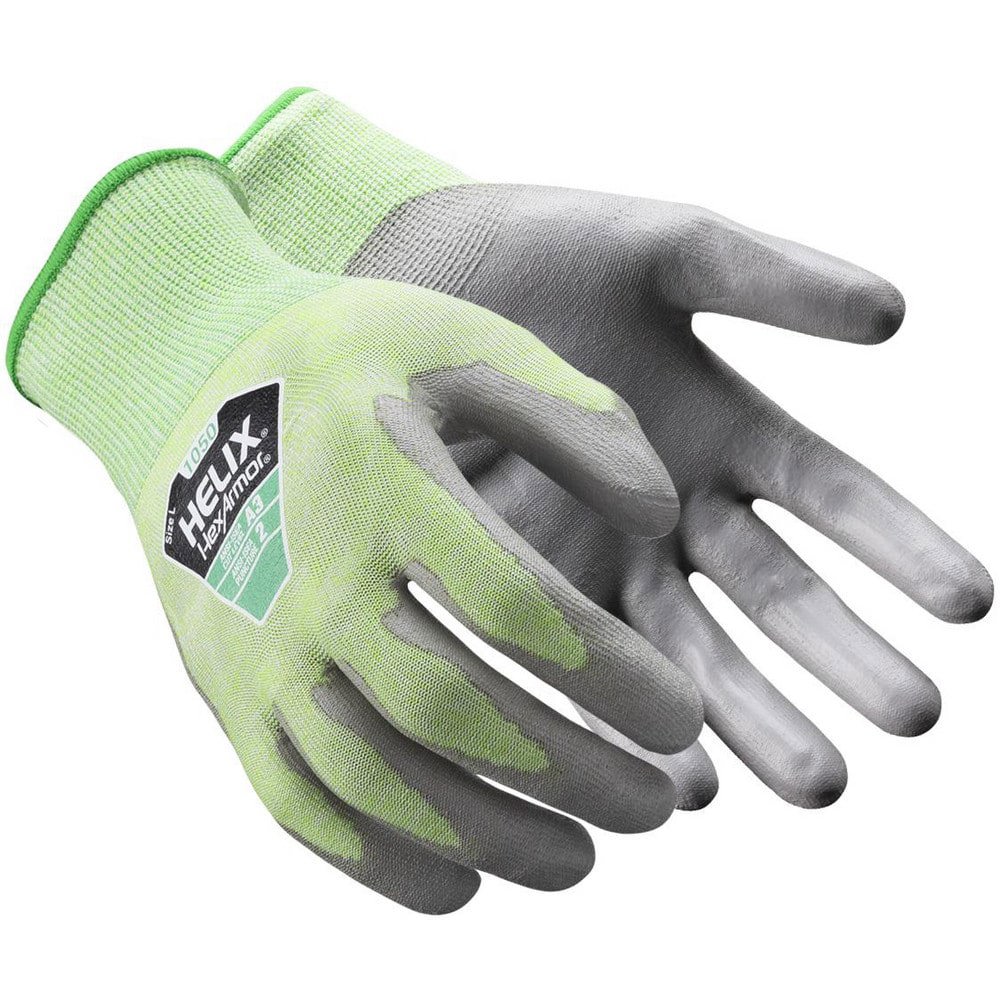 Cut & Puncture Resistant Gloves; Style: Knit ; Coating Material: Polyurethane ; Coating Coverage: Palm & Fingertips ; Glove Type: Cut, Puncture & Abrasion-Resistant ; ANSI/ISEA Cut Resistance Level: A3 ; Primary Material: HPPE Blend