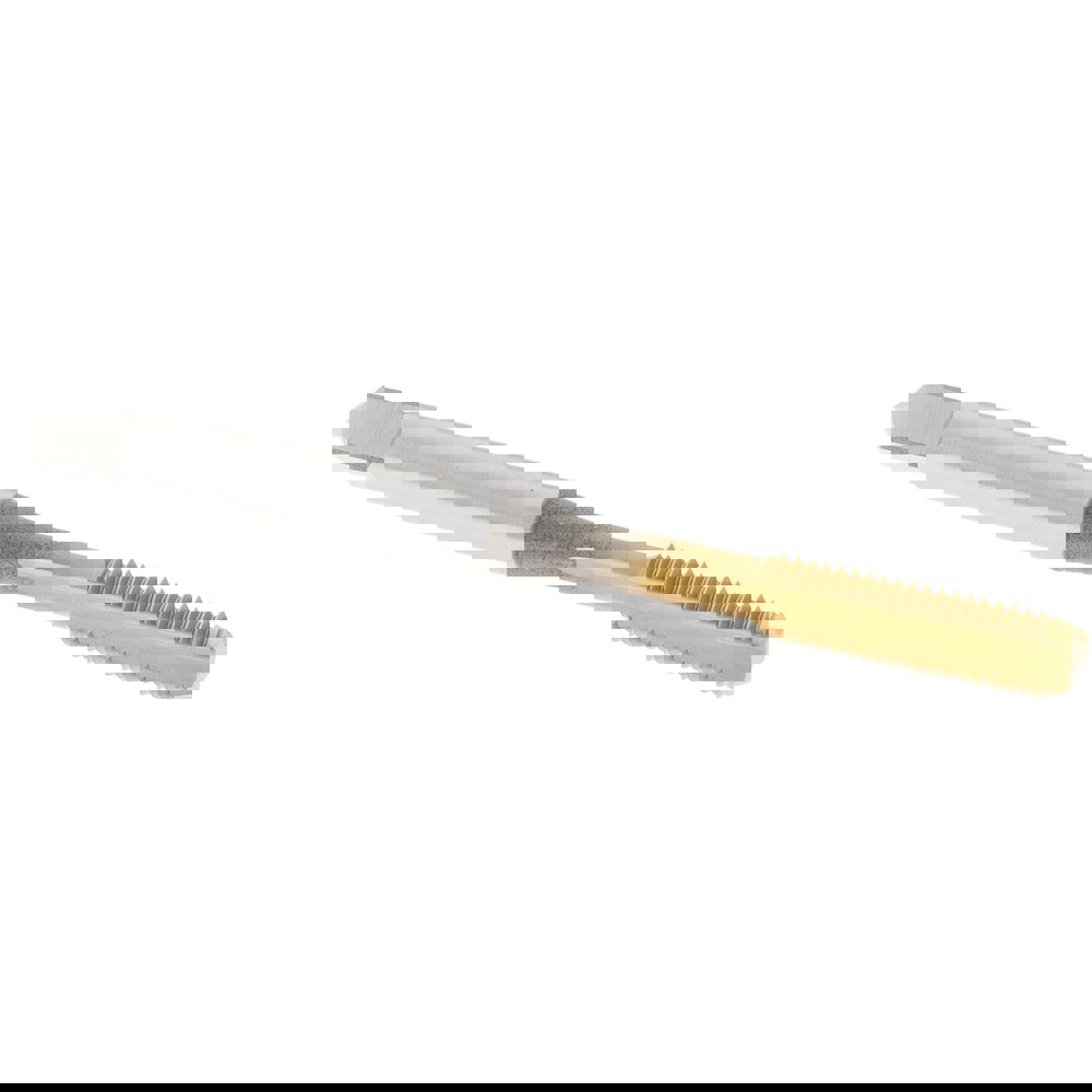 Straight Flute Tap: #10-32 UNF, 3 Flute, Bottoming Chamfer, 2B Class of Fit, High-Speed Steel, TiN Finish