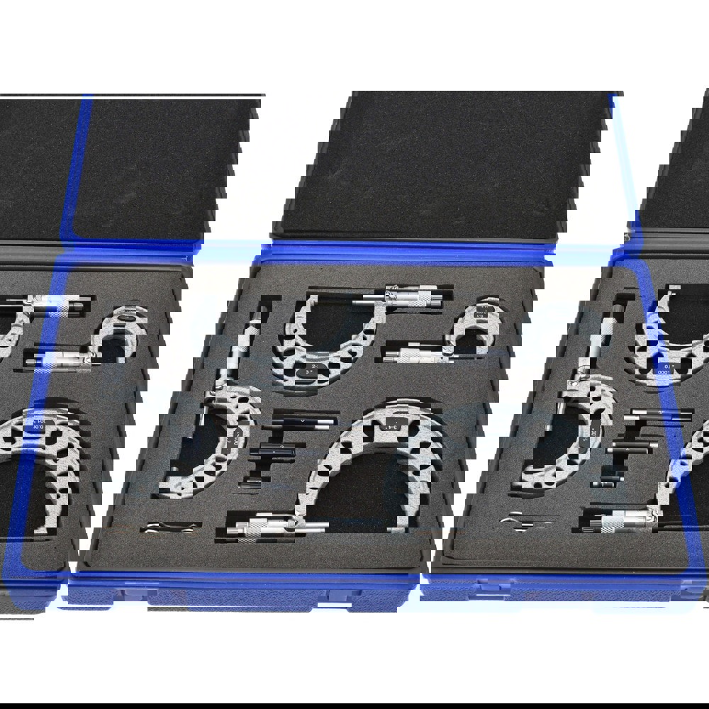 Mechanical Outside Micrometer Set: 4 Pc, 0 to 4
