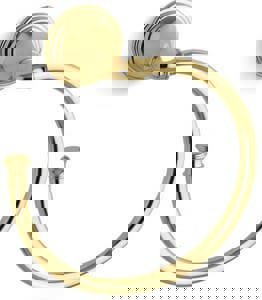 Round Open Towel Ring in Vibrant Polished Brass