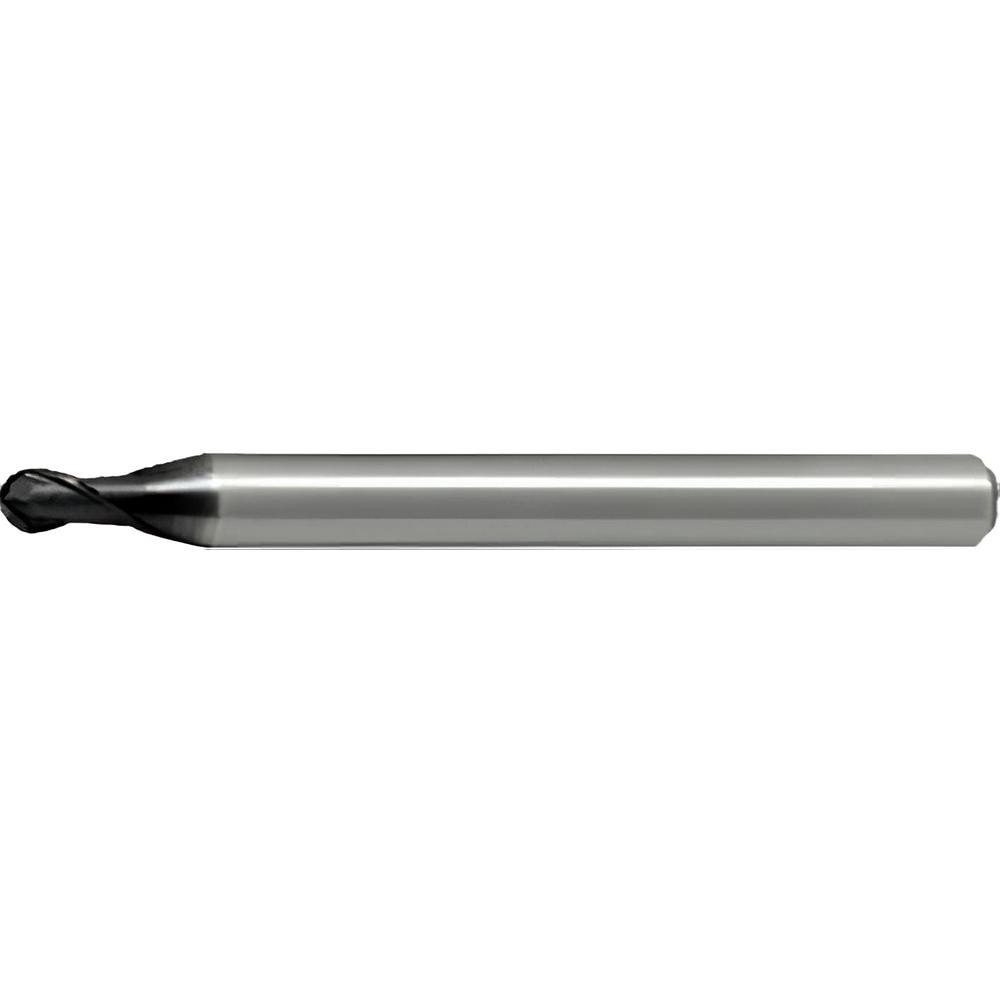 Ball End Mills; Mill Diameter (Decimal Inch): 0.0394 ; Mill Diameter (mm): 1.00 ; Number Of Flutes: 2 ; End Mill Material: Solid Carbide ; Length of Cut (Decimal Inch): 0.0394 ; Length of Cut (mm): 1.00