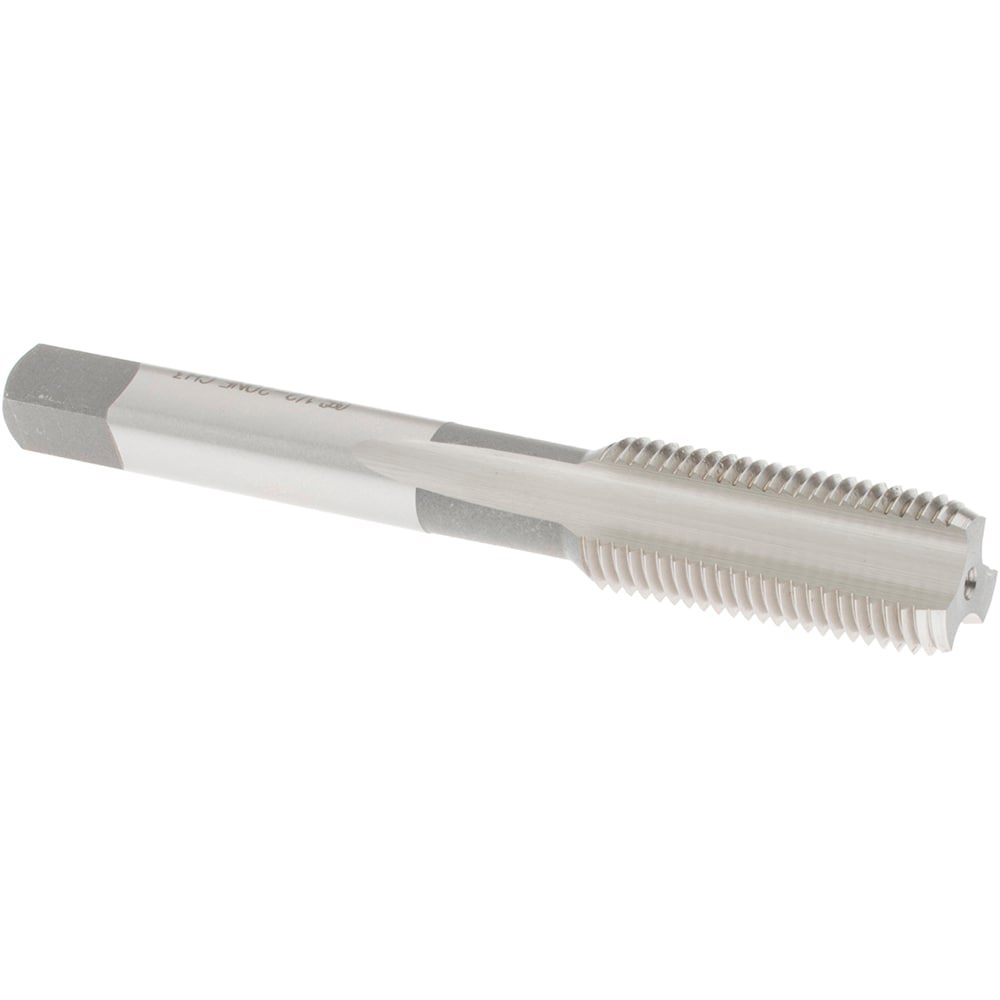 Straight Flute Tap: 1/2-20 UNF, 3 Flute, Bottoming Chamfer, 3B Class of Fit, High-Speed Steel, Bright/Uncoated Finish