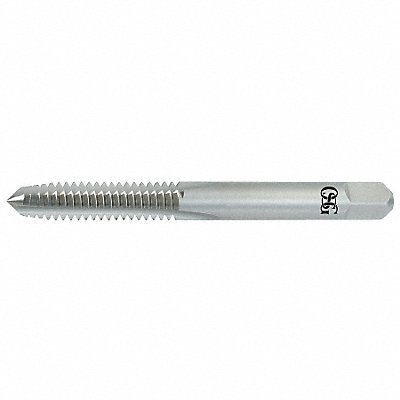 Straight Flute Tap: #2-56 UNC, 2 Flutes, Bottoming, 2B Class of Fit, High Speed Steel, Bright/Uncoated