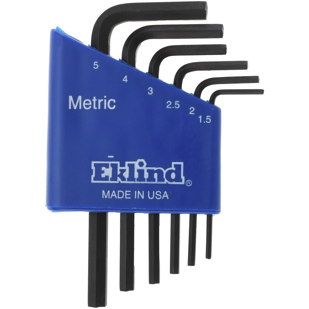 Hex Key Sets; Tool Type: Hex L-Key ; Handle Type: L-Handle ; Hex Size Range (mm): 1.5 - 5 ; Container Type: Caddy ; Material: Alloy Steel ; Overall Length (Inch): 4-13/16