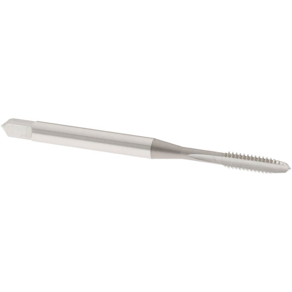 Straight Flute Tap: #4-40 UNC, 2 Flute, Plug Chamfer, High-Speed Steel, Bright/Uncoated Finish