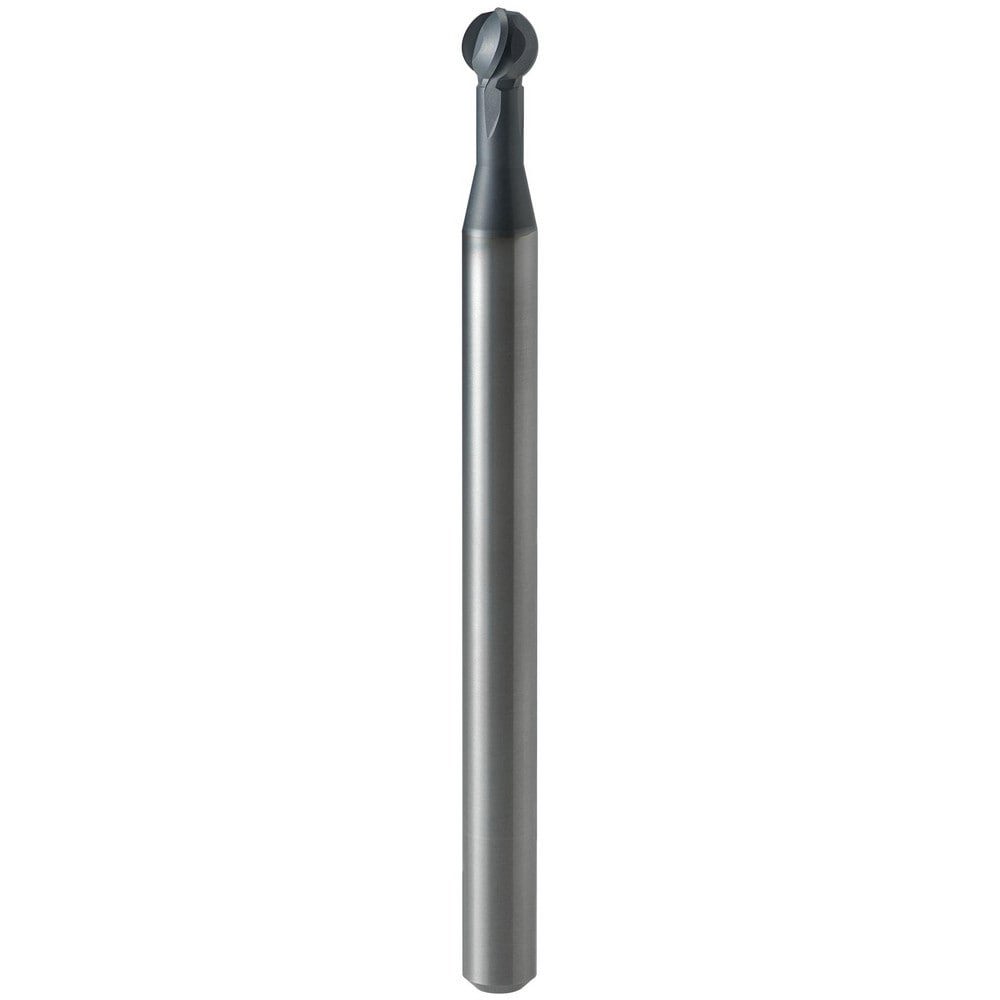 Ball End Mill: 3.00 mm Dia, 2.64 mm LOC, 4 Flute, Solid Carbide