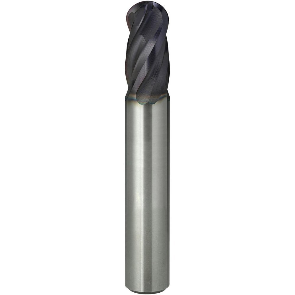 Ball End Mills; Mill Diameter (Decimal Inch): 0.1575 ; Mill Diameter (mm): 4.00 ; Number Of Flutes: 4 ; End Mill Material: Solid Carbide ; Length of Cut (Decimal Inch): 0.3150 ; Length of Cut (mm): 8.00