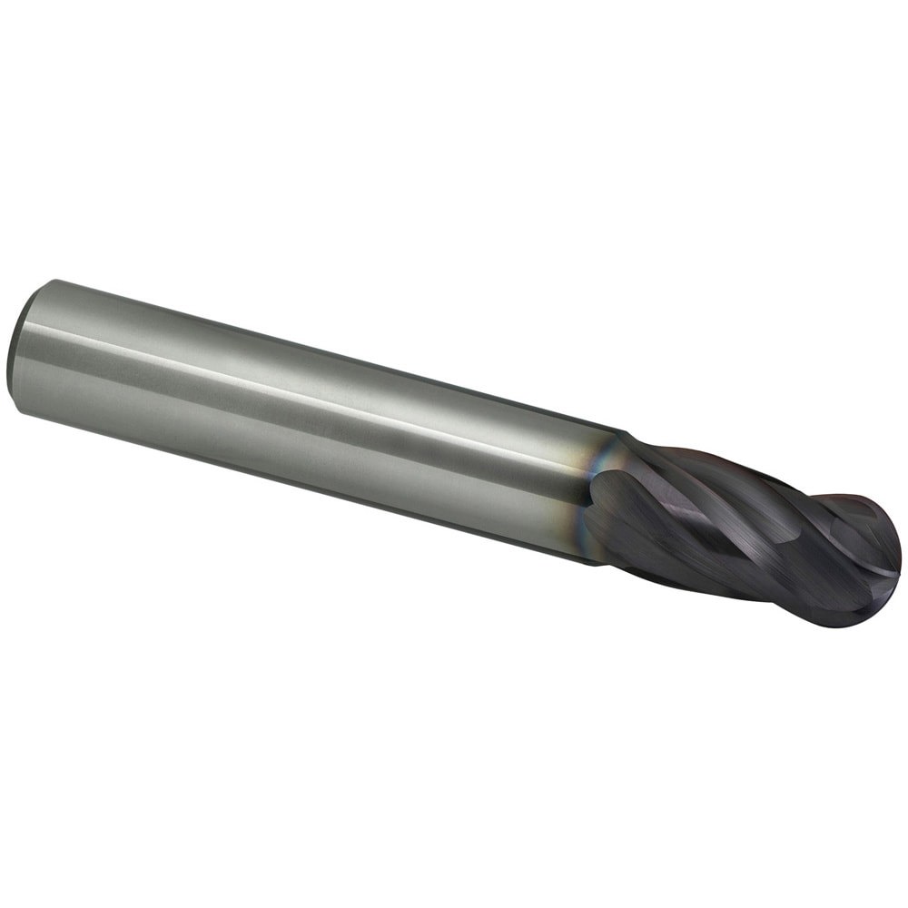 Ball End Mills; Mill Diameter (Decimal Inch): 0.1181 ; Mill Diameter (mm): 3.00 ; Number Of Flutes: 4 ; End Mill Material: Solid Carbide ; Length of Cut (Decimal Inch): 0.1181 ; Length of Cut (mm): 3.00