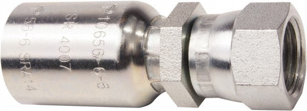 Hydraulic Hose Female JIC 37 & 45 &deg; Dual Flare Swivel Straight Fitting: 0.25