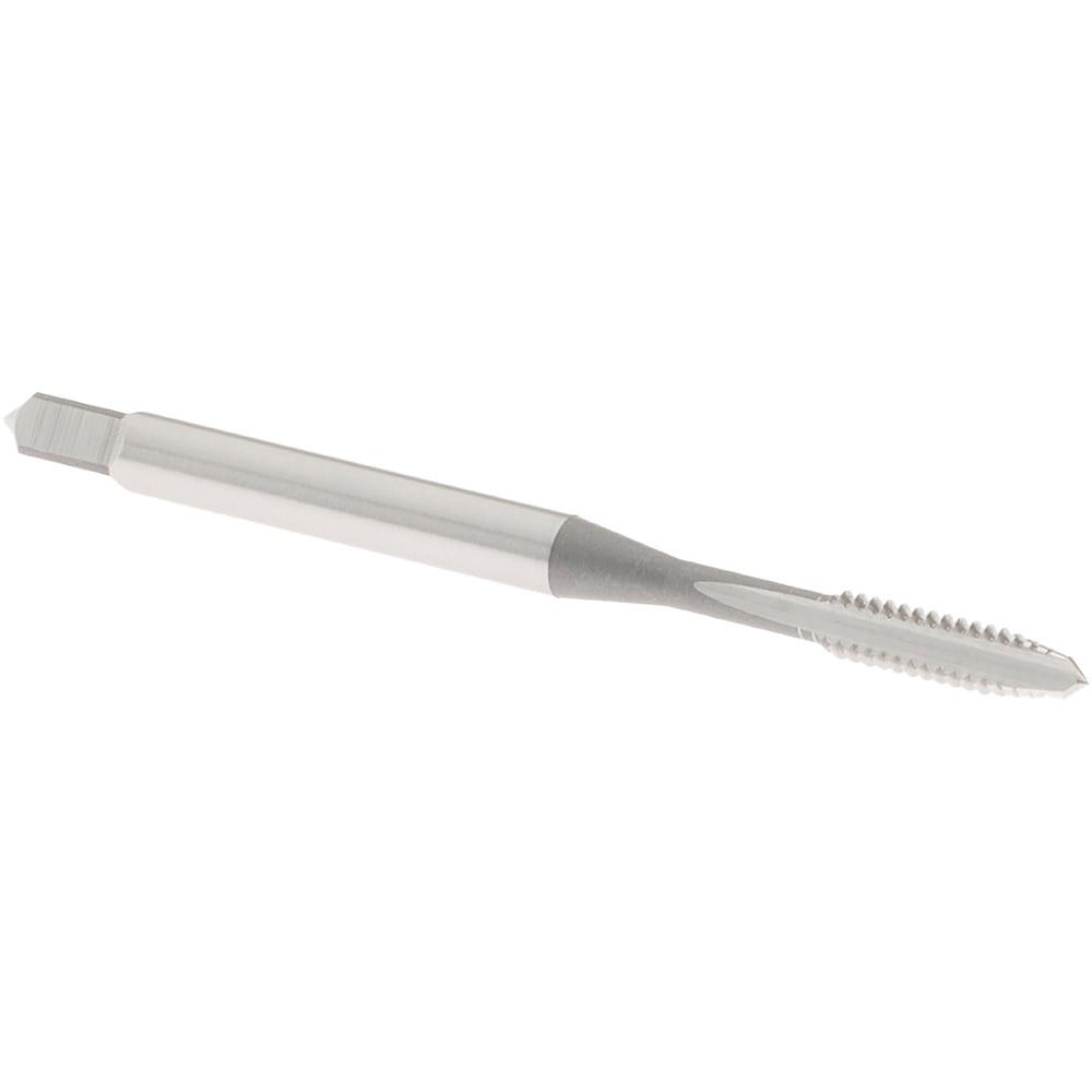 Straight Flute Tap: #4-40 UNC, 2 Flute, Plug Chamfer, 2B & 3B Class of Fit, High-Speed Steel, Bright/Uncoated Finish