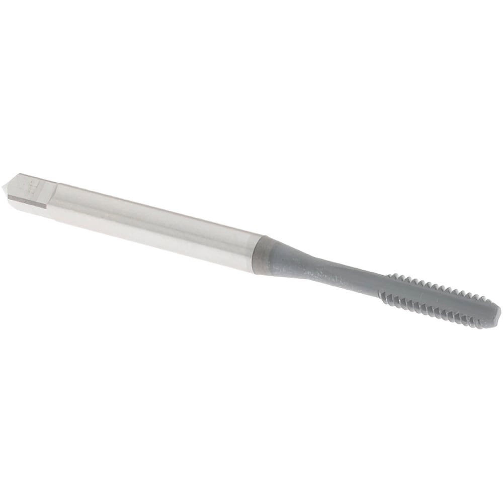 Straight Flute Tap: #4-40 UNC, 2 Flute, Bottoming Chamfer, 2B & 3B Class of Fit, High-Speed Steel