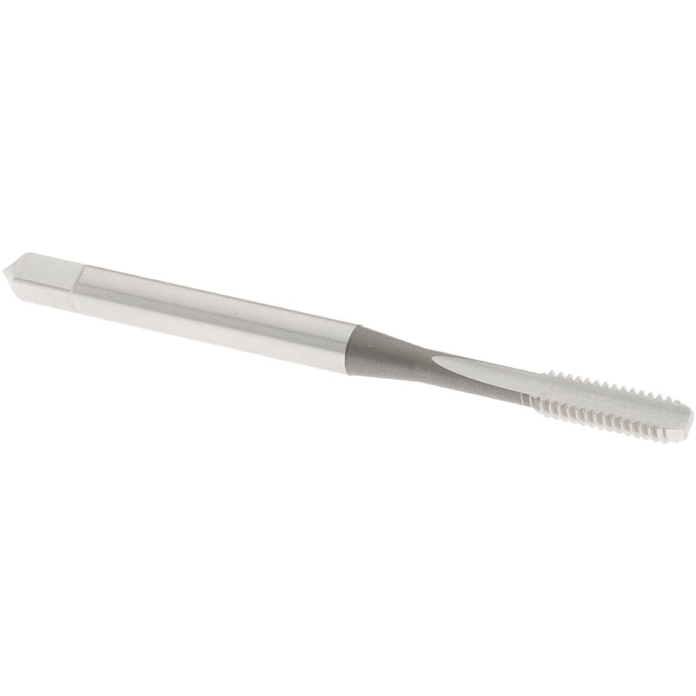 Straight Flute Tap: #5-40 UNC, 2 Flute, Bottoming Chamfer, 2B & 3B Class of Fit, High-Speed Steel, Bright/Uncoated Finish