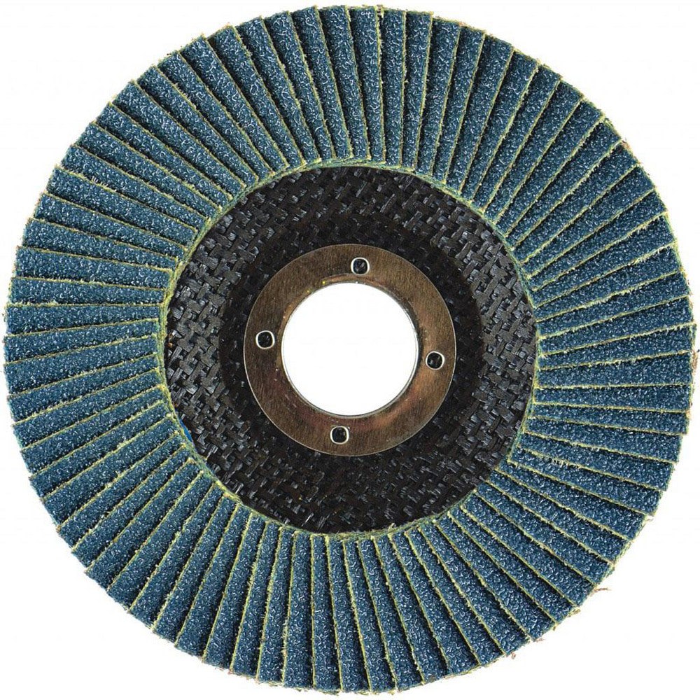 Flap Discs; Disc Diameter: 7 ; Center Hole Size: 5/8-11 ; Center Hole Thread Size: 5/8-11 ; Flap Disc Type: Type 29 ; Grit: 120 ; Abrasive Material: Zirconia Alumina