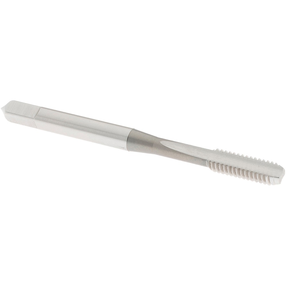Straight Flute Tap: #8-32 UNC, 2 Flute, Bottoming Chamfer, 3B Class of Fit, High-Speed Steel, Bright/Uncoated Finish