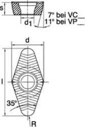 Milling Insert: VPGT160412-ALM, LW610, Solid Carbide