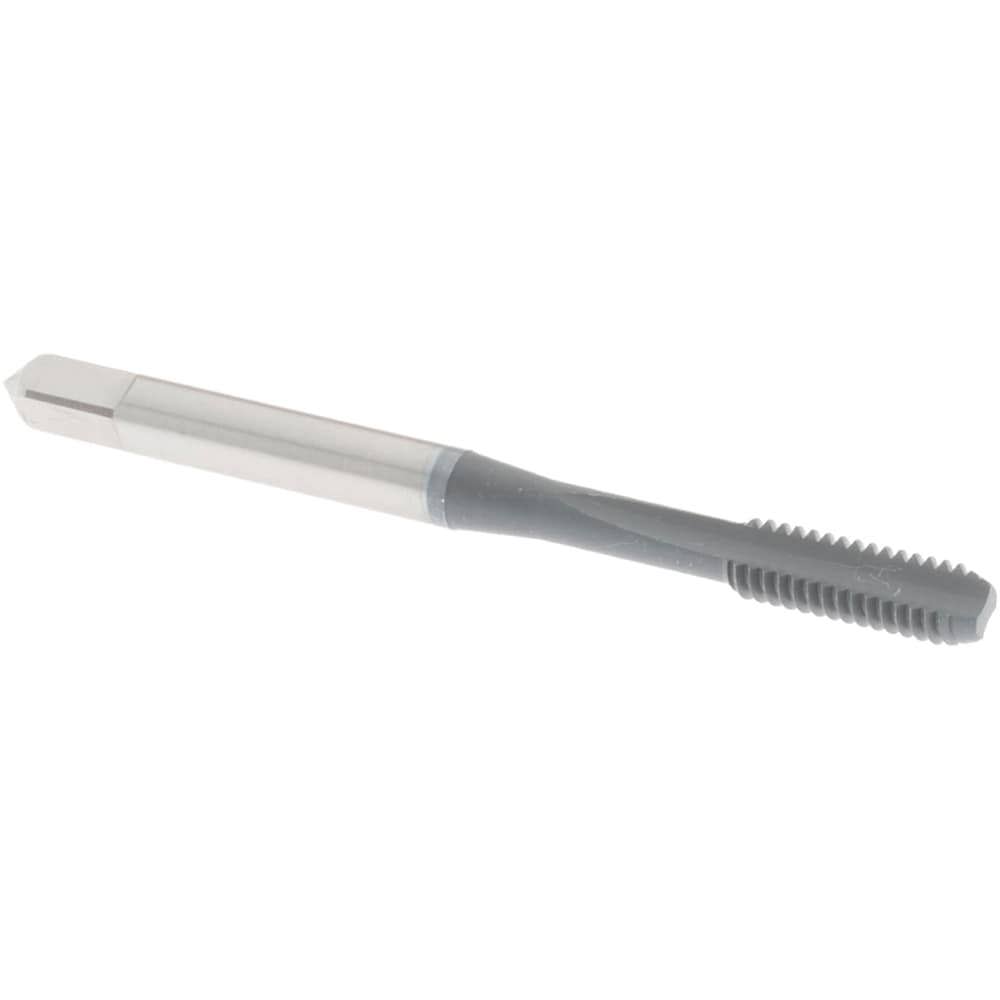 Straight Flute Tap: #8-32 UNC, 2 Flute, Bottoming Chamfer, 2B Class of Fit, High-Speed Steel