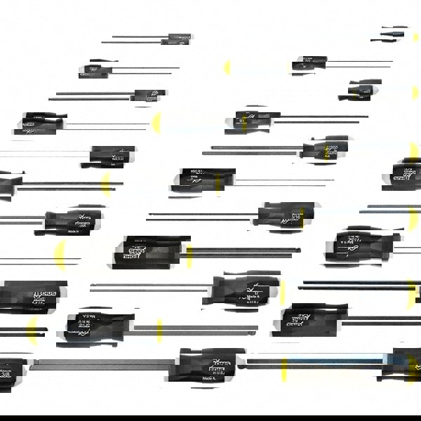 Hex Driver Sets; Ball End: Yes ; Hex Size: 1/4 in; 1/8 in; 3/16 in; 3/32 in; 3/8 in; 5/16 in; 5/32 in; 5/64 in; 7/32 in; 7/64 in; 9/64 in ; Includes: 5/64, 3/32, 7/64, 1/8, 9/64, 5/32, 3/16, 7/32, 1/4, 5/16, 3/8 in Screwdrivers ; Features: Non-Slip Grip