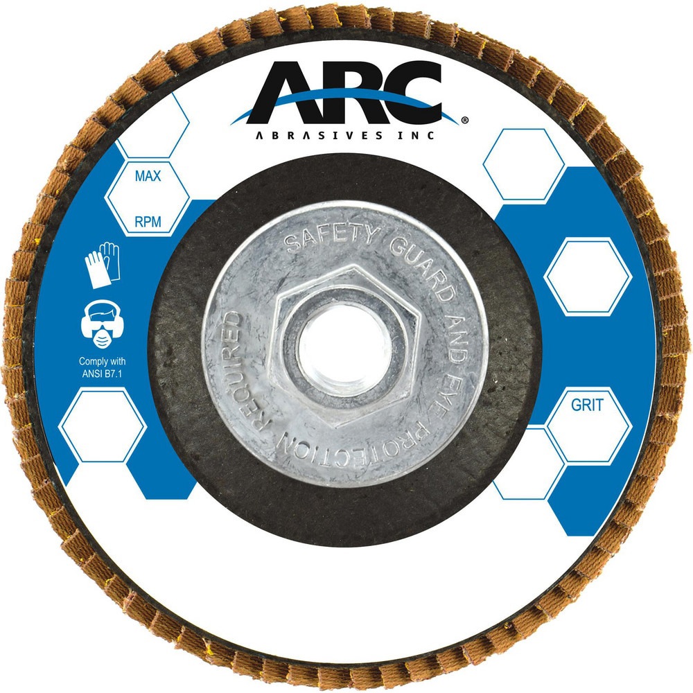 Flap Discs; Disc Diameter: 4-1/2 ; Center Hole Size: 5/8-11 ; Center Hole Thread Size: 5/8-11 ; Flap Disc Type: Type 29 ; Grit: 80 ; Abrasive Material: Zirconia Alumina